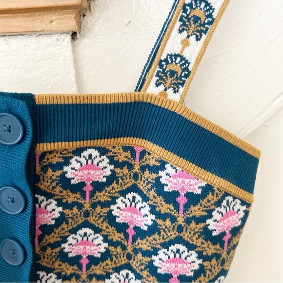 Maeve Square Neck Knit Crop Top Button Front Stretch Pullover Tank Size XXS - Picture 3 of 7